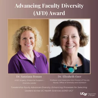 Dr. Roman receives Advancing Faculty Diversity Award